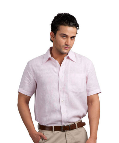 Yepme Linen Pink Stripes Casual Shirt