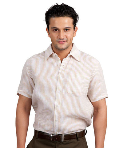 Yepme Linen Khaki Stripes Shirt