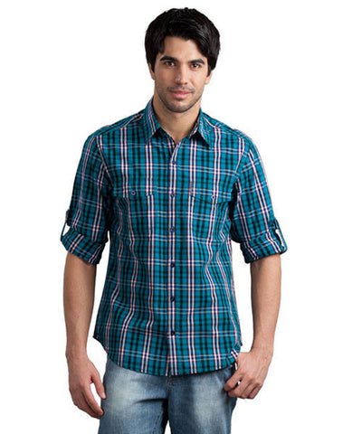 Yepme Indigo Small Check Shirt