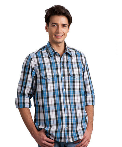 Yepme Blue-Black Check Shirt