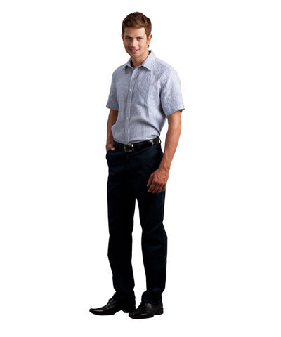 Yepme Dark Blue Stripes Shirt with Blue Trouser & Black Formal Shoes