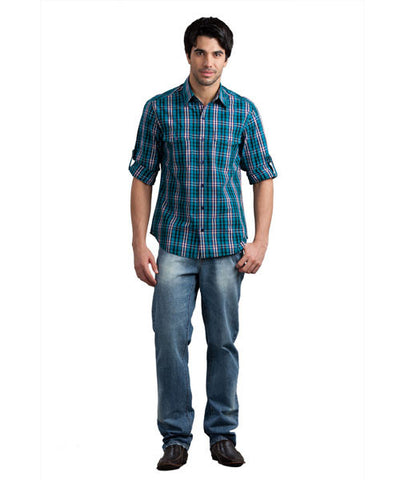 Check Shirt And Blue Jeans Combo!