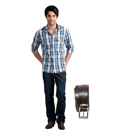 Yepme Check Shirt, Blue Jeans and Leather Belt Combo!