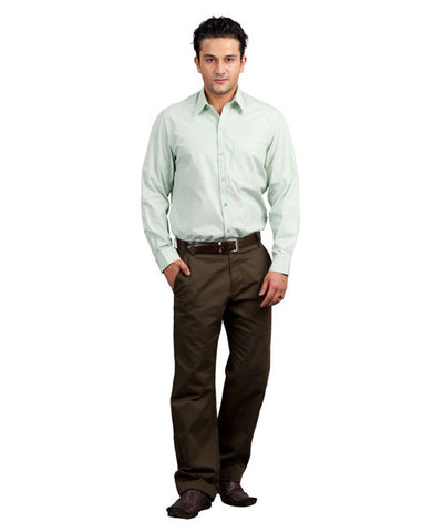 Yepme Pista Green Shirt with Brown Trouser & Slip On Shoes