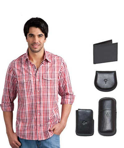 Yepme Wallet,Sunglass Cover, Card Holder and Coin Holder with Yepme Red Check Shirt Combo!