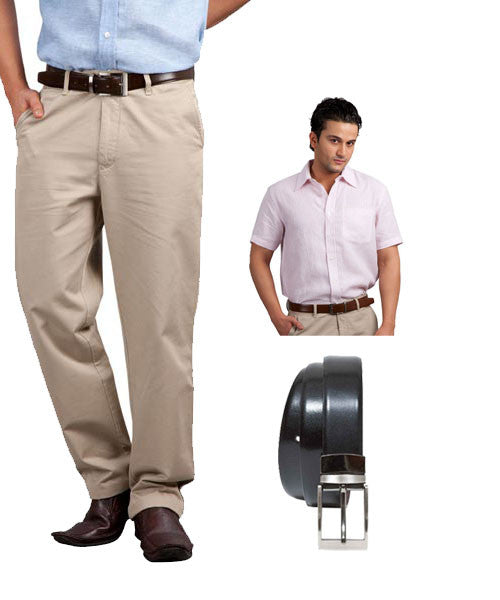 SRR Mens' Formal Pants Combo | Men Partywear Pants | Formal Office wear  Pants for Men Pack of 2 | Men Regular Fit Trousers Combo - Grey And Khaki