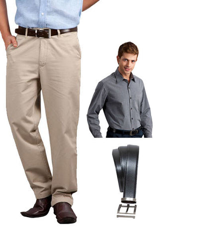 Yepme Gray Formal Shirt, Khaki Trouser and Belt Combo!