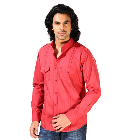 Yepme Red Turtle Neck Shirt