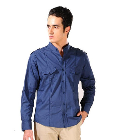 Yepme  Navy Turtle Neck Shirt
