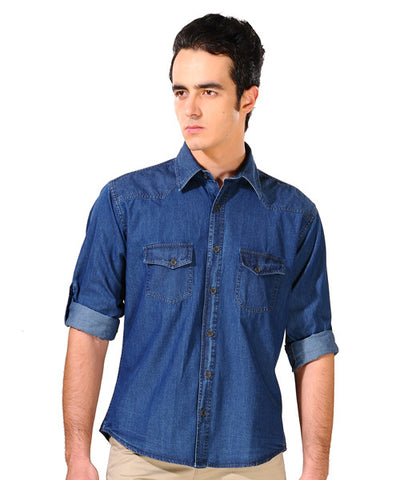 Yepme  Dark Blue Denim Shirt
