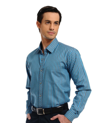 Yepme Blue Stripes Party Wear Shirt