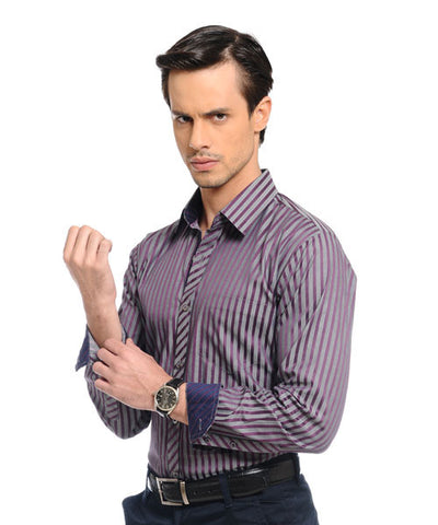 Yepme Magenta Stripes Party Shirt