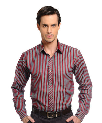 Yepme Maroon Stripes Party Shirt