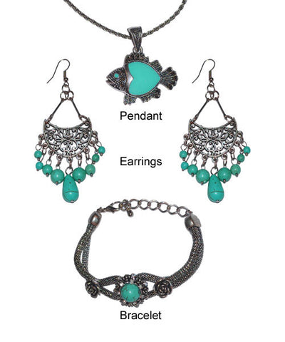 Ethnic Turquoise Jewellery Set